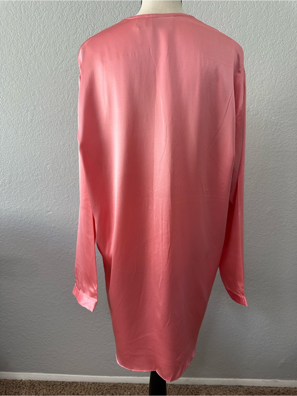 Vintage Victoria’s Secret Gold Label Silk Nightshirt Coral Pink Size L 90’s - Picture 5 of 14